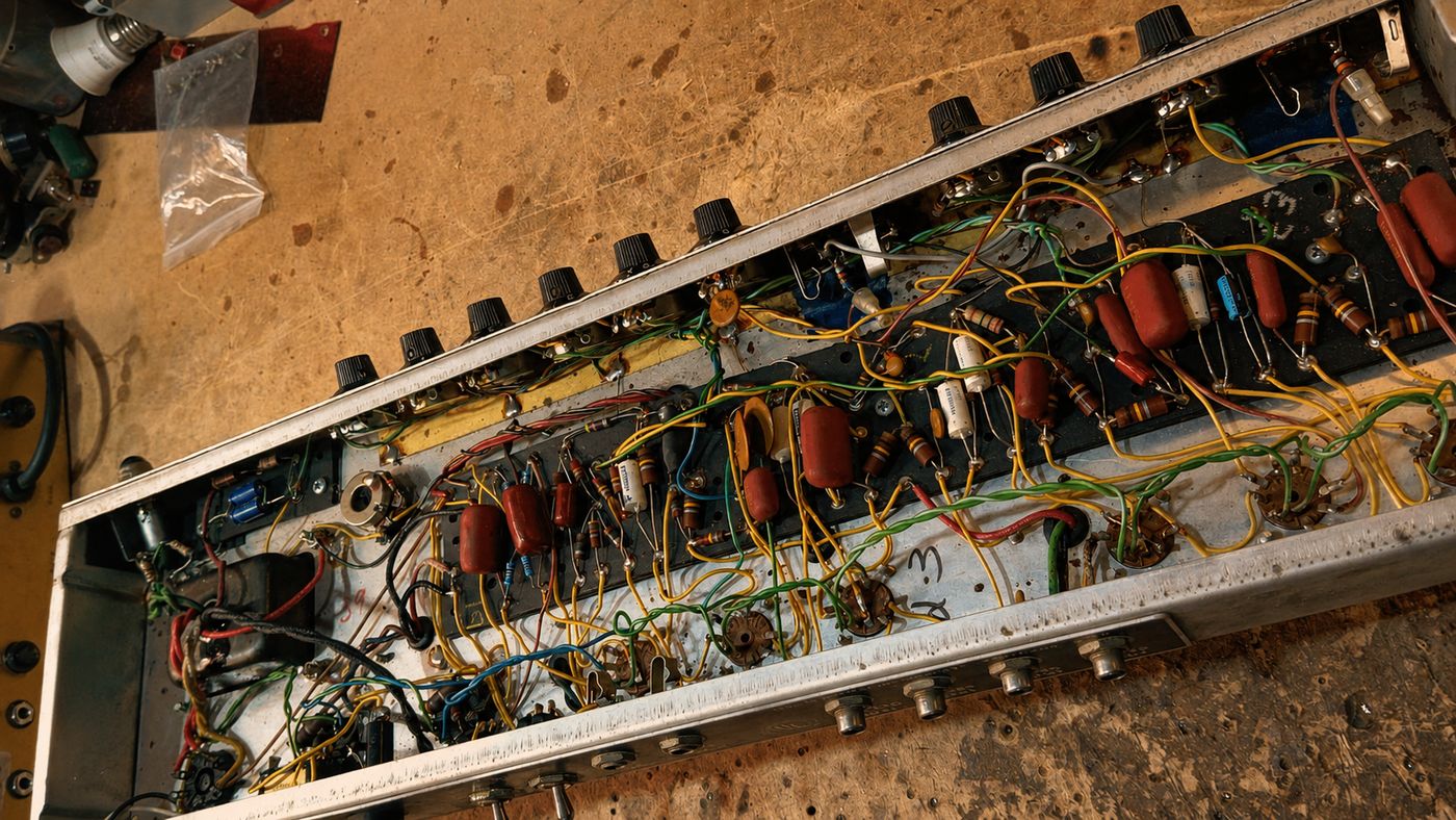 Cableado y componentes en banco GT AMPS